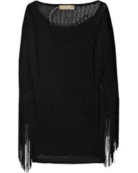 Max Azria Fringed Pointelle Kaftan - Lyst