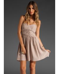 Parker Strapless Pleat Skirt Silk Dress in Pink (pale pink) | Lyst