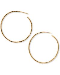 Argento Vivo Hammered Large Hoop Earrings - Lyst