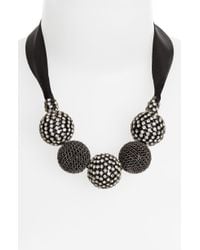 Cara Accessories Ball & Ribbon Necklace - Lyst