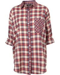 topshop red check shirt