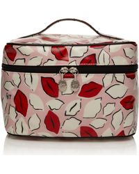 lulu guinness red lips vanity case