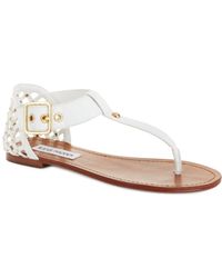 steve madden flat sandals white