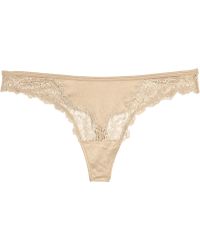Donna Karan Intimates Lace and Satin Thong - Lyst