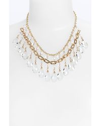 Cara Accessories Glass Stone Statement Necklace - Lyst