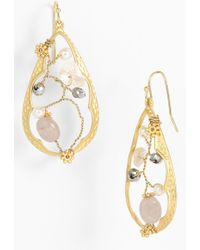 Cara Accessories Open Teardrop Earrings - Lyst