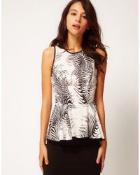 zebra print peplum top