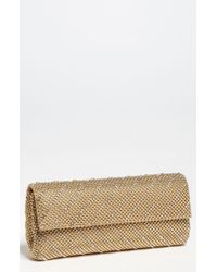 Whiting & Davis Crystal Chevron Flap Clutch - Lyst