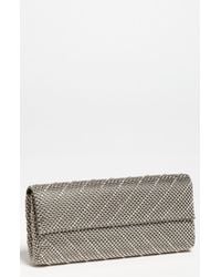 Whiting & Davis Crystal Chevron Flap Clutch - Lyst