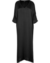 Donna Karan Intimates Black Glamour Silk Long Caftan - Lyst