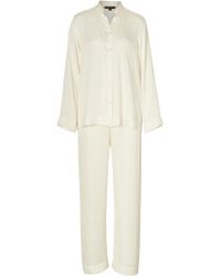 Donna Karan Intimates Ecru Laundered Satin Pajamas - Lyst