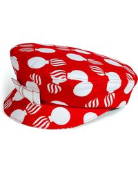 L'Wren Scott Red/Cream Printed Hat - Lyst