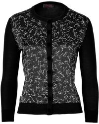 L'Wren Scott Black Signature Printed Combo Cardigan - Lyst