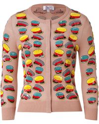 L'Wren Scott Blush-Multi Sequined Hat Cashmere-Blend Cardigan - Lyst