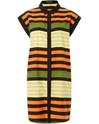 Pied A Terre Silk Stripe Shirt Dress - Lyst