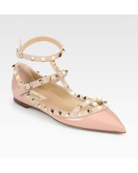 valentino t strap rockstud flats