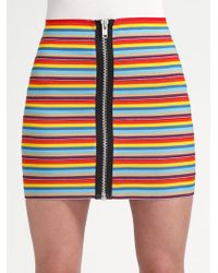 Pleasure Doing Business Rainbowstripe Elastic Mini Skirt - Lyst