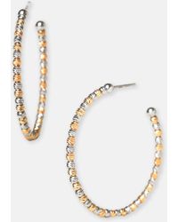 Argento Vivo Beaded Hoop Earrings - Lyst