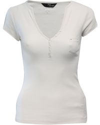 Jane Norman Basic Henley Top - Lyst