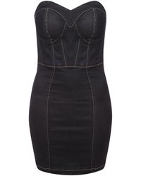 Jane Norman Denim Bandeau Dress - Lyst