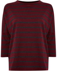 Linea Weekend Ladies Stripe Loop Back Sweat Top - Lyst