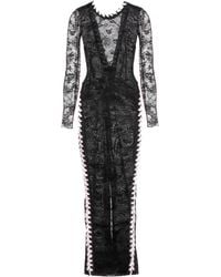Alessandra Rich Ankle-Length Lace Dress - Lyst
