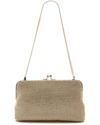Whiting & Davis Dimple Mesh Clutch - Gold - Lyst
