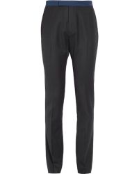 Raf Simons Contrast-Trim Wool Trousers - Lyst