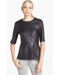 Trouvé Trouvé Leather Peplum Top - Lyst