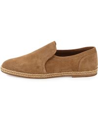 Brunello Cucinelli Suede Slip-On Espadrille Loafer - Lyst