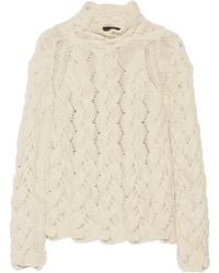 The Row Leander Cable-Knit Cashmere And Silk-Blend Sweater - Lyst