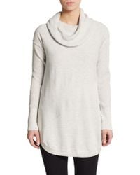 Catherine Malandrino Asymmeterical Seamed Cowlneck Sweater - Lyst