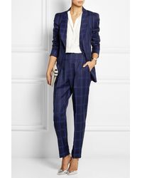 Temperley London Millie Checked Wool Tapered Pants - Lyst