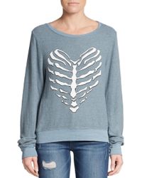 Wildfox Skeleton Heart Sweatshirt - Lyst