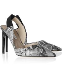 Diane von Furstenberg Blaire Snake-Effect Leather Slingback Pumps - Lyst
