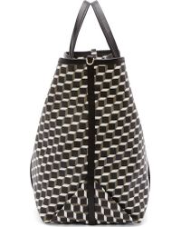 Pierre Hardy Black And White Calfskin Cube Print Tote Bag - Lyst