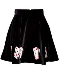 Olympia Le-Tan Embroidered Velvet Zancig Skirt - Lyst