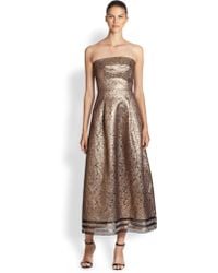 Sachin & Babi Noir Metallic Lace-Striped Gown - Lyst