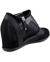 DKNY Chada Suede Wedge Sneaker - Lyst