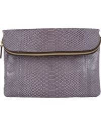 Zagliani Python Capriccio Clutch - Lyst