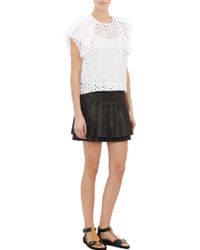 Isabel Marant Pleated Leather Diana Skirt - Lyst