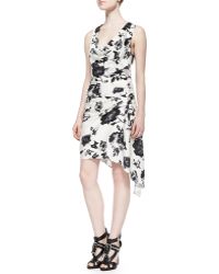 Haute Hippie Sleeveless Cowl-Neck Floral Dress - Lyst