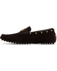 Alexander McQueen Black Suede Studded Driver Shoe - Lyst