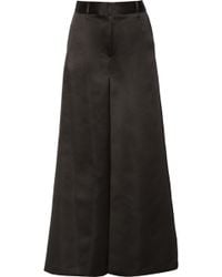 Adam Lippes Sateen Wide-Leg Pants - Lyst