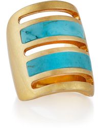 Pamela Love Irissa Gold-Plated Turquoise Path Ring - Lyst