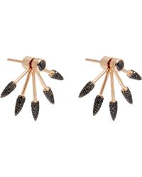 Pamela Love Black Diamond & Rose Gold Five Spike Earrings - Lyst