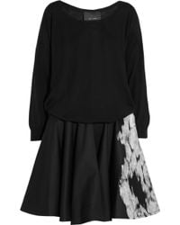 Jay Ahr Merino Wool And Jacquard Sateen Mini Dress - Lyst