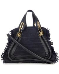 Chloé Paraty Medium Woven-Suede And Leather Tote - Lyst