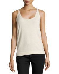 Donna Karan New York Cashmere-Blend Scoop-Neck Tank - Lyst