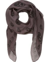 Alexander McQueen Skull-Print Scarf - Lyst